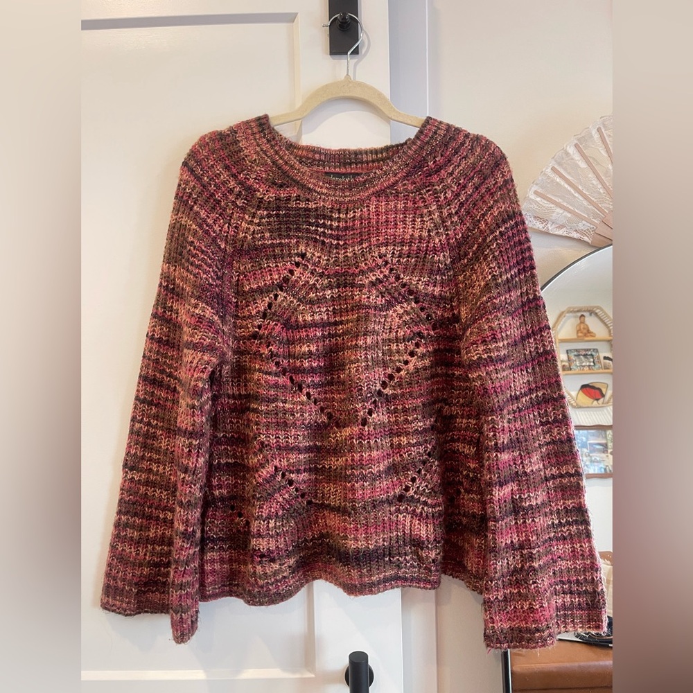 Derek Heart Pink and Brown Knit Sweater